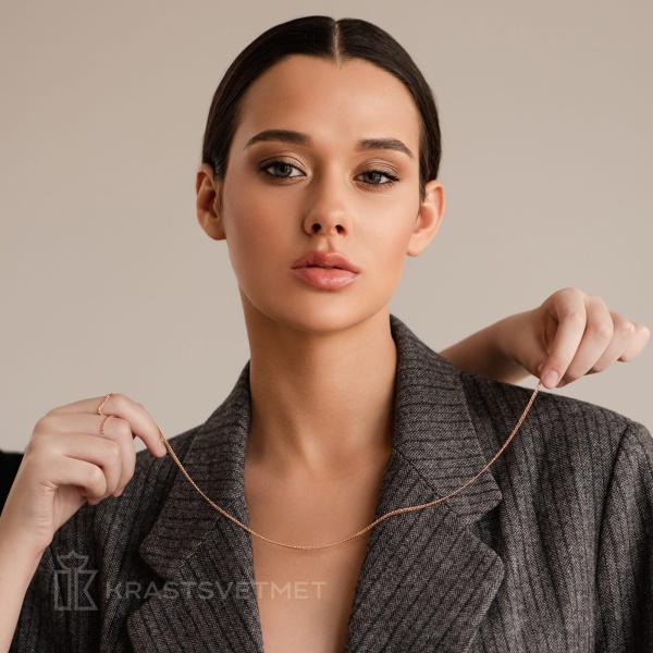 Цепь из красного золота 585, плетение «Нонна»